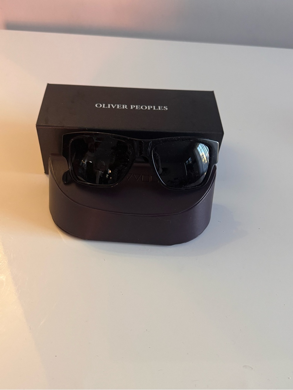 Oliver Peoples Men’s Black Sunglasses with Dark Lenses